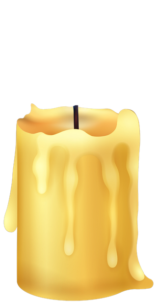 An extinguished memorial candle